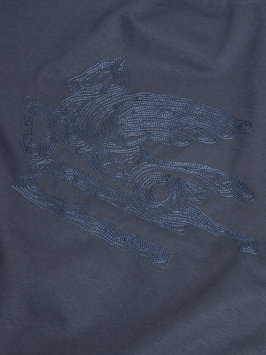 Tシャツ・カットソー ETRO FW25 CAMICIA CON LOGO PEGASO (MRIB0002 AV607W0800) Camicia Pegaso con logo ricamato in lino