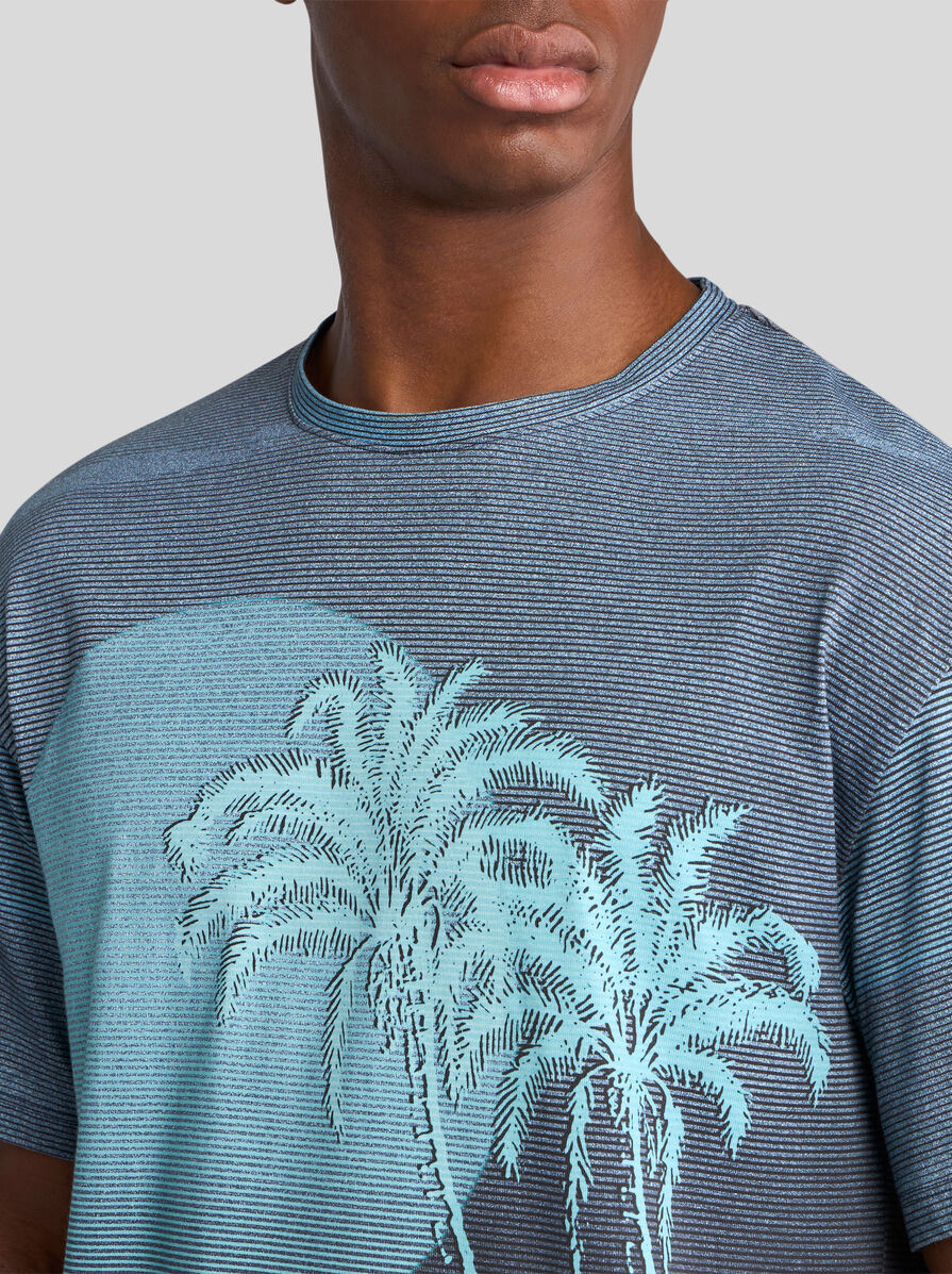 ETRO▼モノグラム ペガソ パームツリープリント コットンTシャツ ETRO▽モノグラム ペガソ パームツリープリント コットンTシャツ