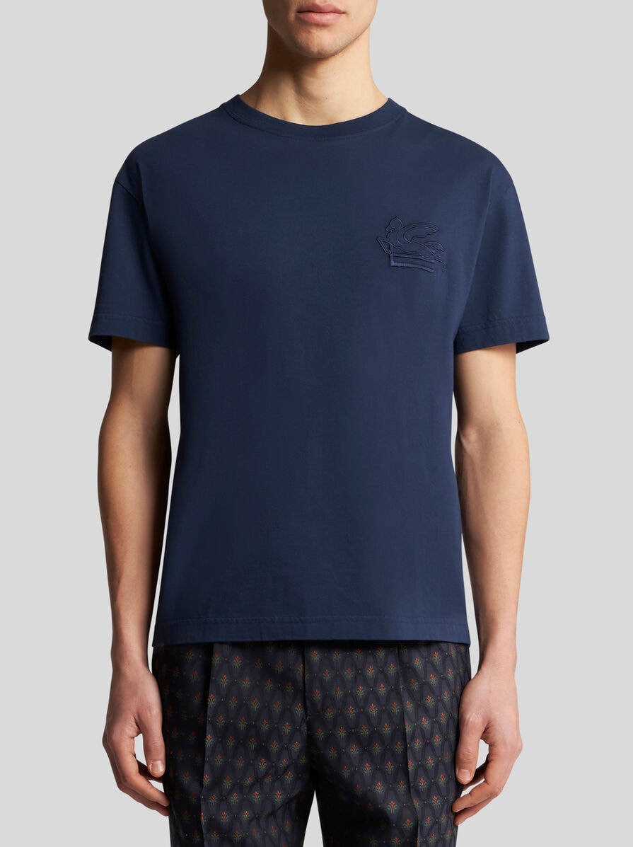 【関税&送料込】Etro T-Shirt With Pegasus Embroidery T-SHIRT WITH PEGASO EMBROIDERY | T-shirt and Sweatshirts | ETRO