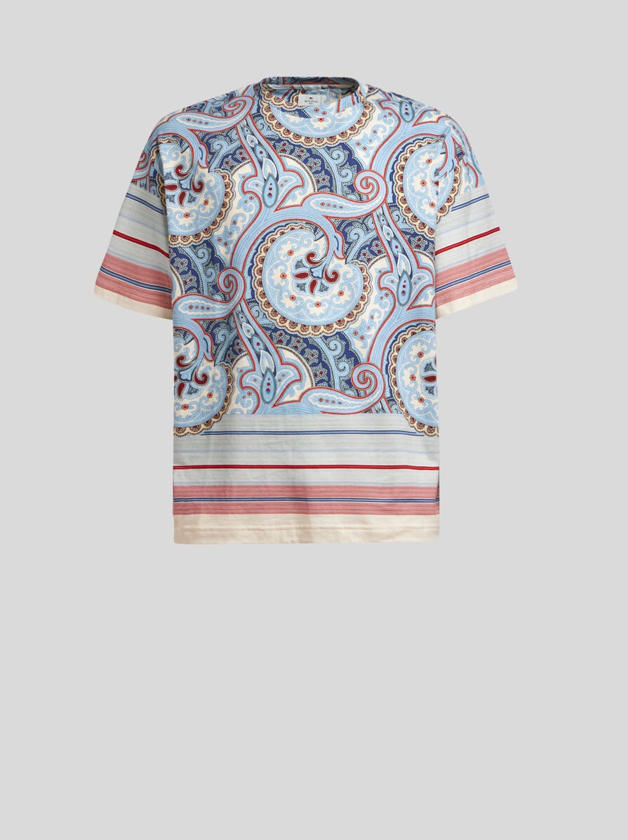 【ETRO】ストライプ コットン ペイズリー Tシャツ ストライプ コットン ペイズリー Tシャツ | エトロ