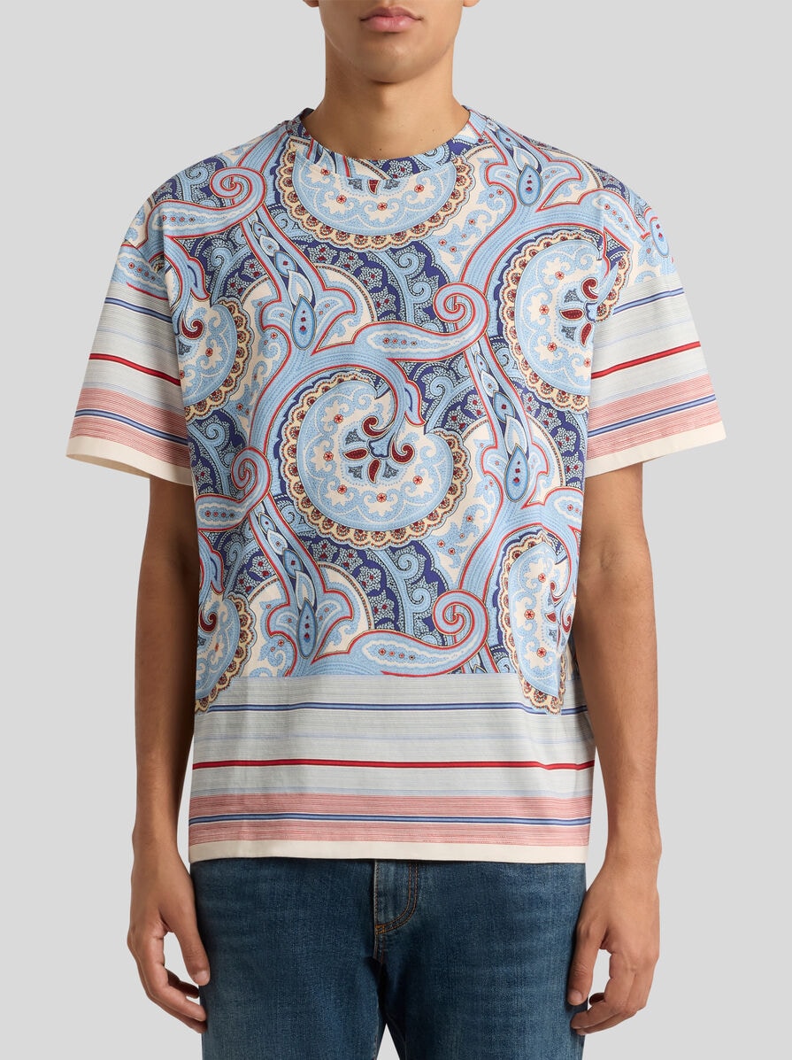 【ETRO】ストライプ コットン ペイズリー Tシャツ ストライプ コットン ペイズリー Tシャツ | エトロ
