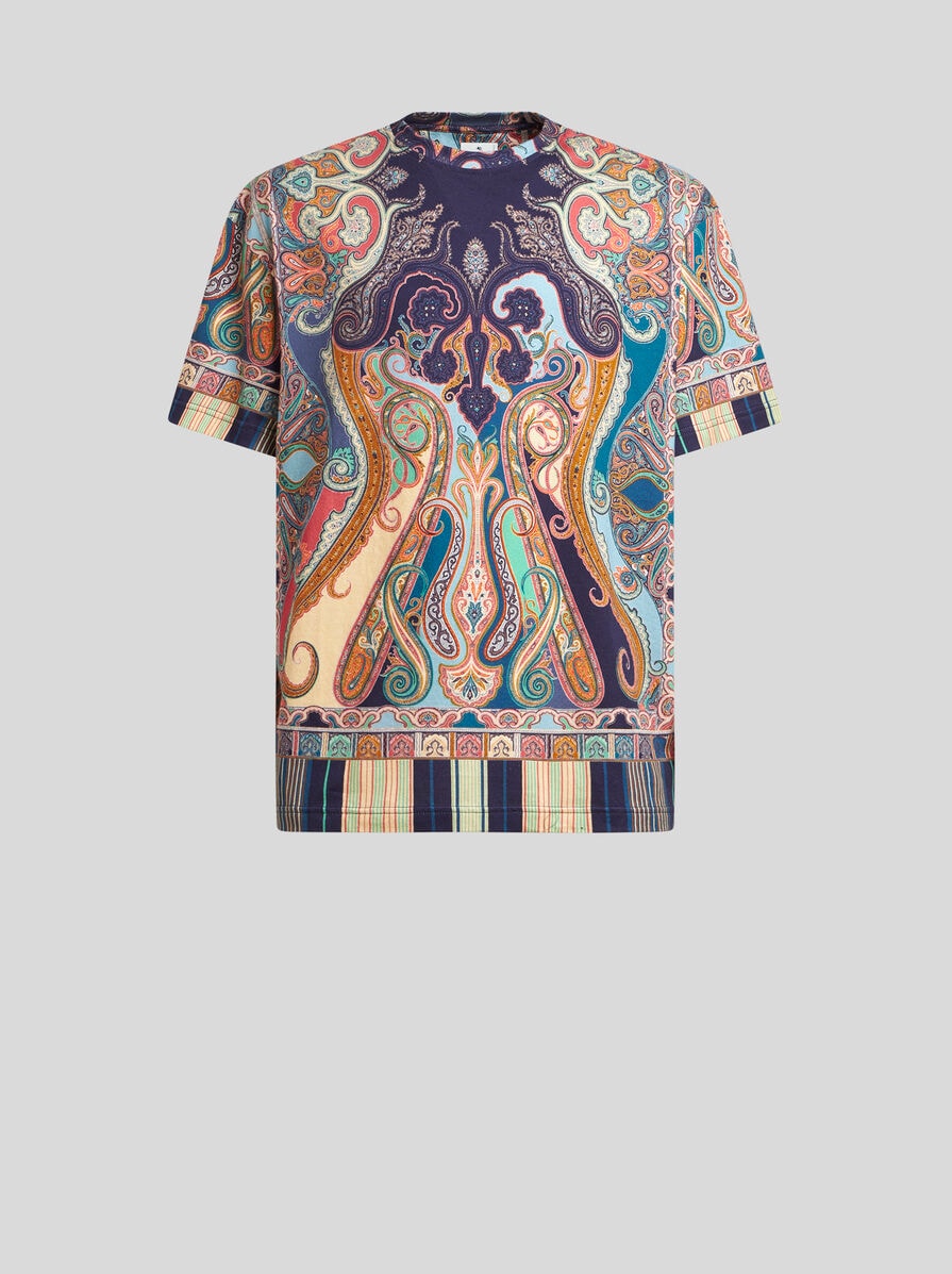 【ETRO】マルチカラー コットン ペイズリー Tシャツ マルチカラー コットン ペイズリー Tシャツ | エトロ