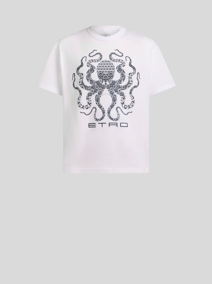 ETRO▼オクトパス＆エトロロゴ コットン クルーネック Tシャツ オクトパス＆ロゴ Tシャツ | エトロ