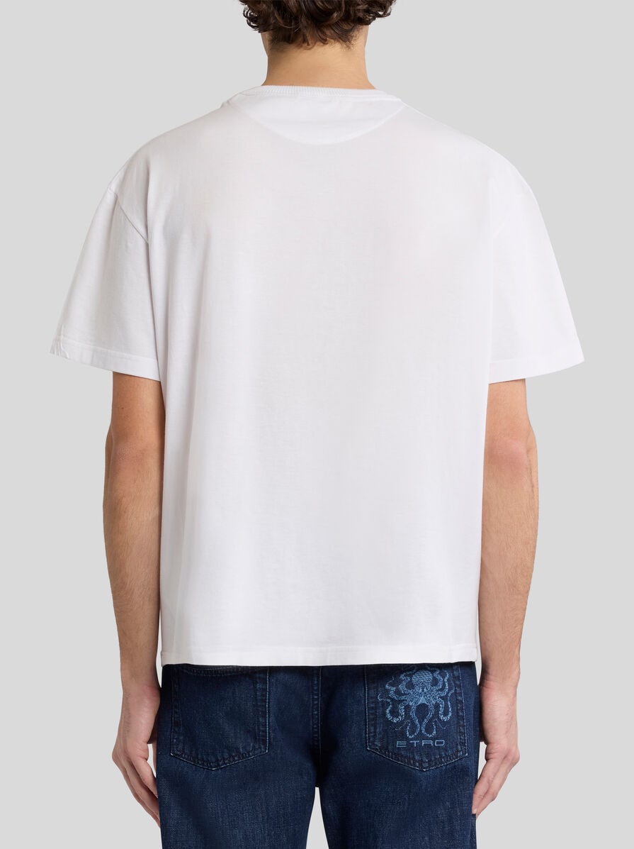 ETRO▼オクトパス＆エトロロゴ コットン クルーネック Tシャツ オクトパス＆ロゴ Tシャツ | エトロ