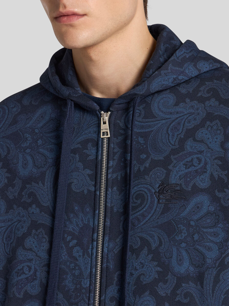 【ETRO】オールオーバープリント ドローストリング パーカー ETRO ペイズリー パーカー | ブルー | FARFETCH JP