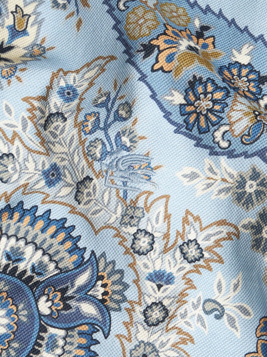 エトロ ポロシャツ　ペイズリー ETRO フローラル ペイズリー ポロシャツ | ブルー | FARFETCH JP