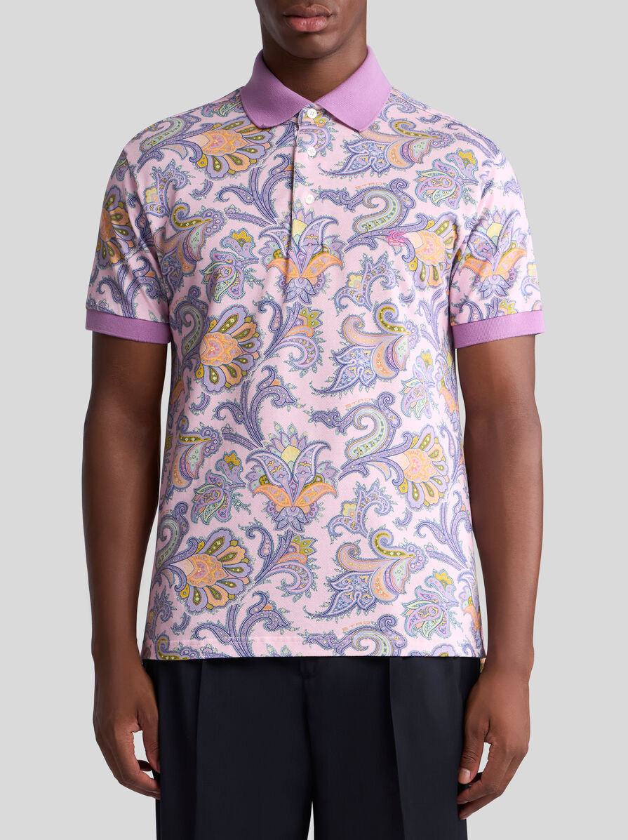 【エトロ】ペイズリープリント Tシャツ コットン クルーネック ETRO (エトロ) ペイズリー プリント 半袖 Tシャツ / クルー