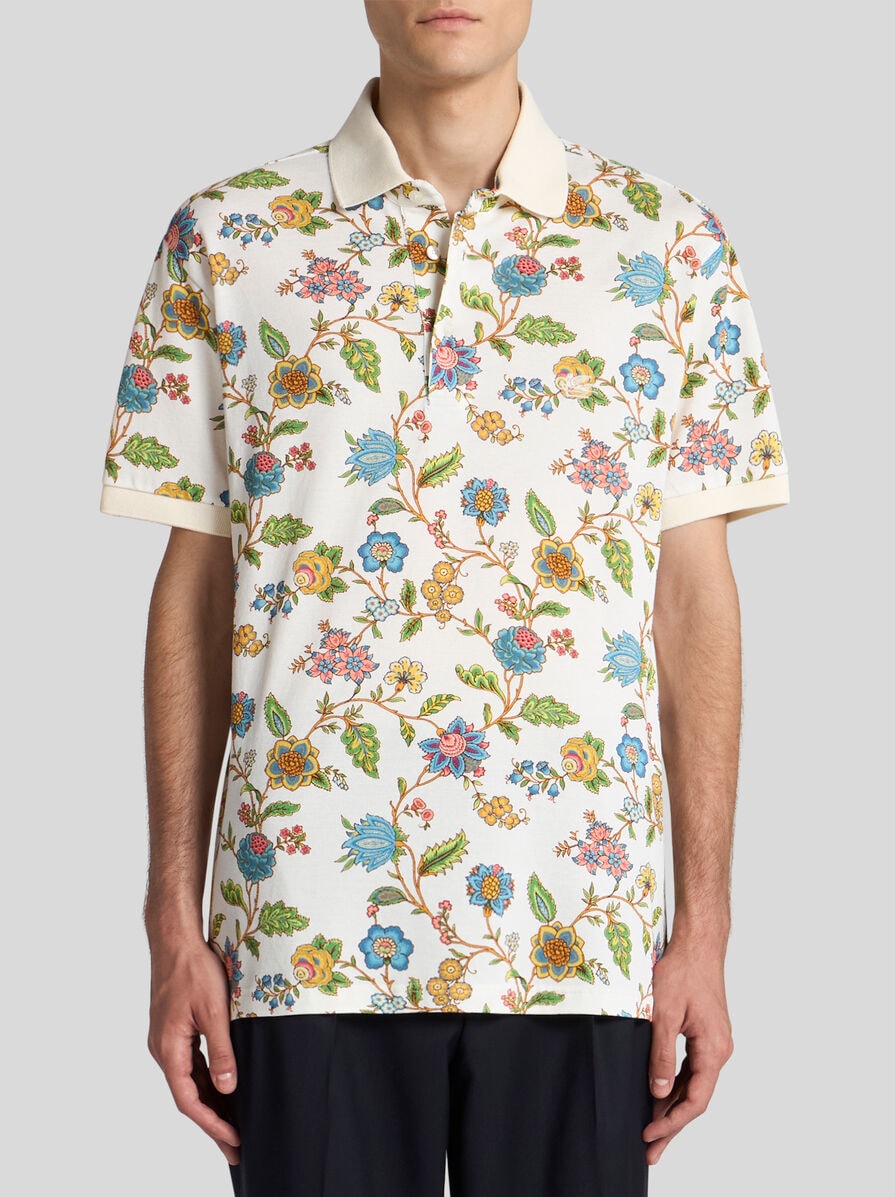 美品✨高年式　ETRO ポロシャツ　2022SS 総柄　カモ　ブランド名　ロゴ 総柄 ETRO(エトロ) ポロシャツ(メンズ) - 海外通販のBUYMA