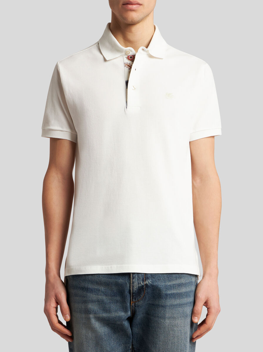 Tシャツ・カットソー ETRO FW24 'Pegaso' polo shirt (MRMD0005AC259 W0001) POLO SHIRT WITH EMBROIDERED PEGASO | Polo Shirts | ETRO