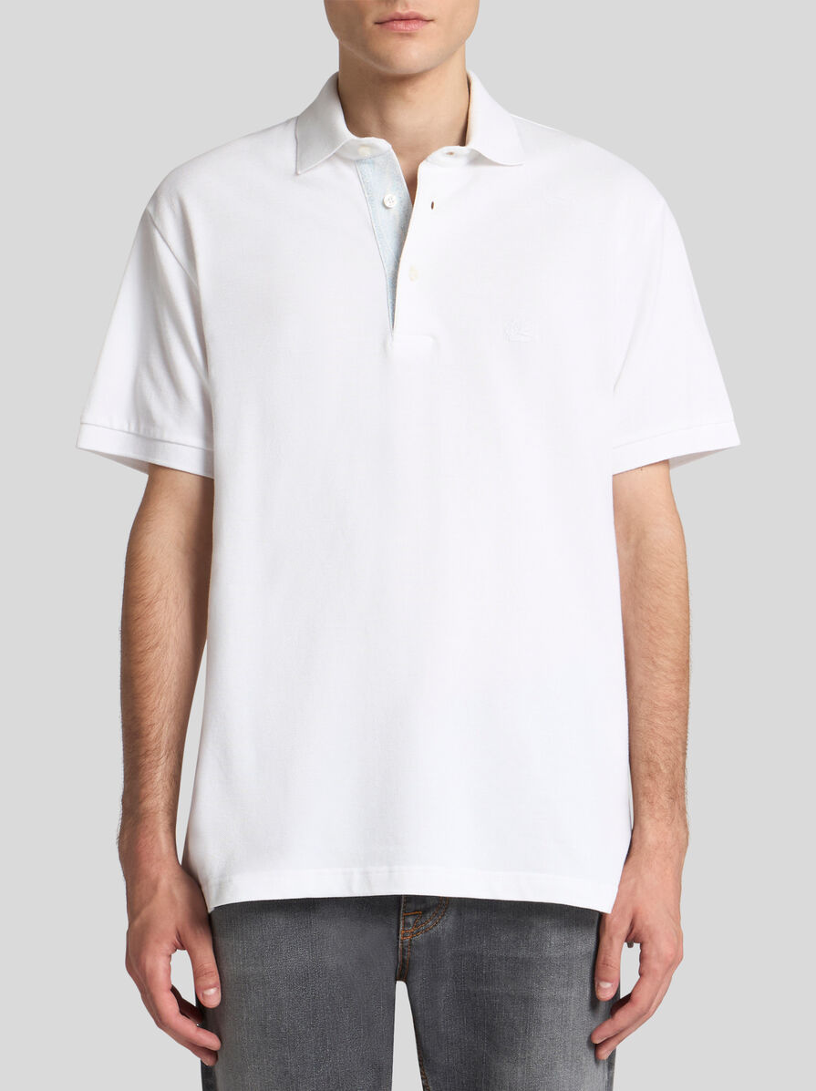 Tシャツ・カットソー ETRO Men Polo Shirts MRMA0002 AK576X0800 White Light blue Polo with logo Etro - Vitkac Italy