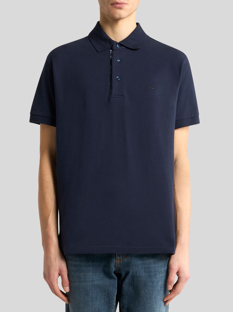 Tシャツ・カットソー ETRO SS25 'Pegaso' polo shirt (MRMD0006AJ264 B0143) ETRO Roma Pegaso-embroidered Polo Shirt | Blue | FARFETCH