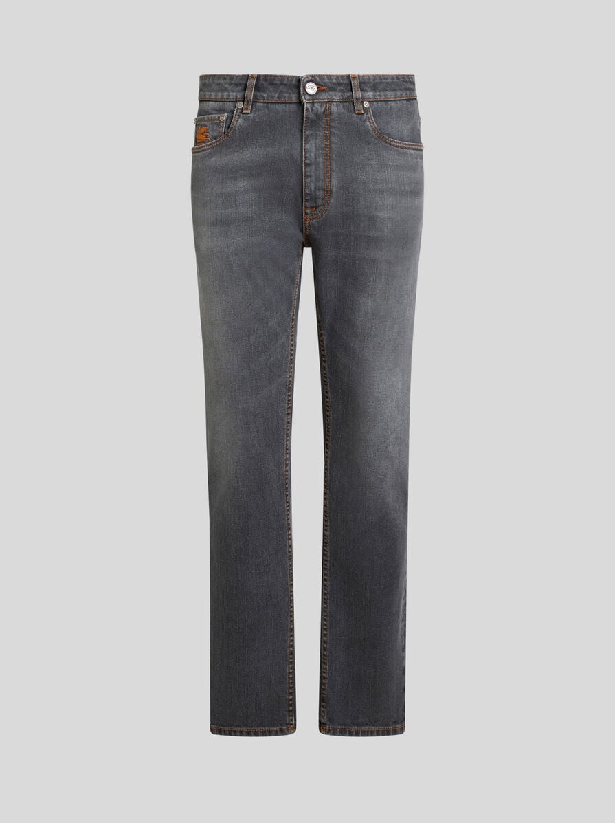 JEANS WITH PEGASO LOGO EMBROIDERY | Denim | ETRO