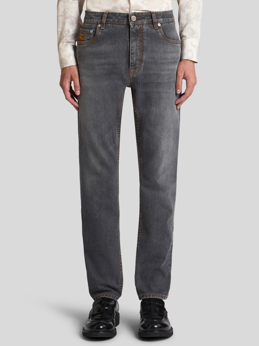 デニム・ジーパン Etro Jeans With Embroidered Pegasus Etro Pegaso-Embroidered High-Waist Wide-Leg Jeans (Denim