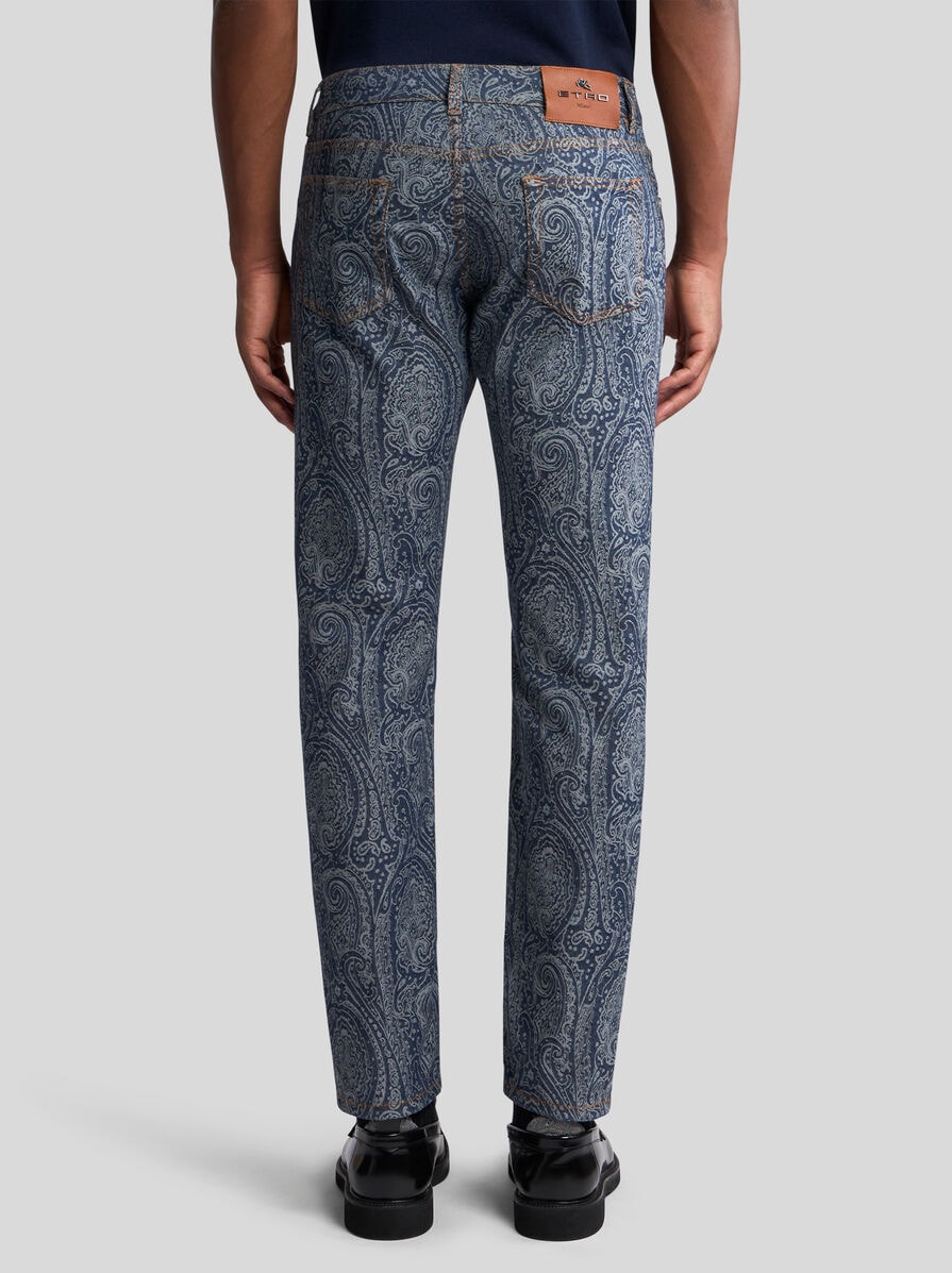 デニム・ジーパン ETRO Jeans Paisley ETRO Denim-jacquard high-rise wide-leg jeans | NET-A-PORTER