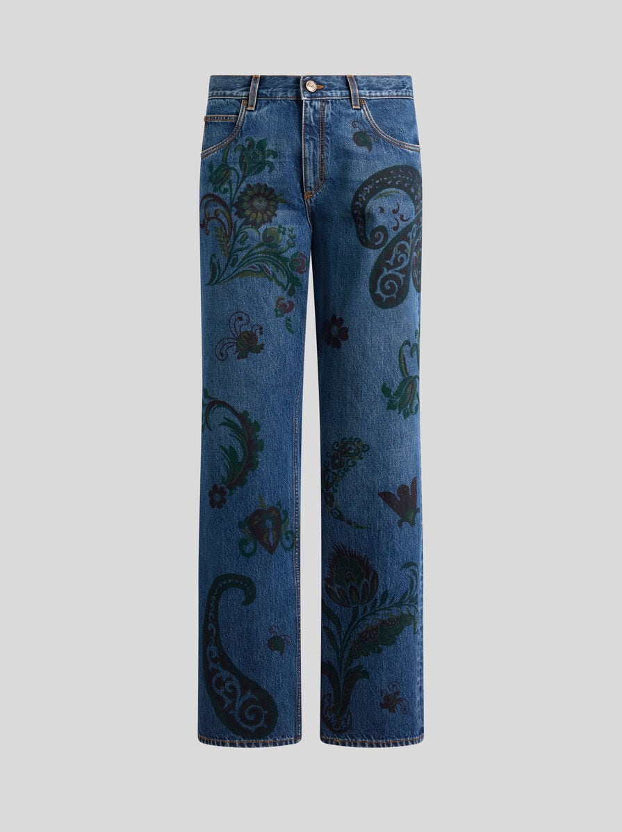 STRAIGHT-LEG JEANS WITH PRINT | Denim | ETRO