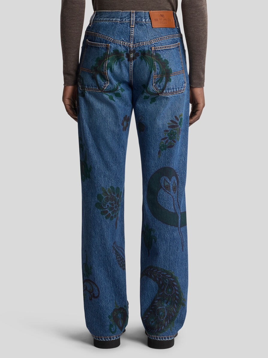 STRAIGHT-LEG JEANS WITH PRINT | Denim | ETRO