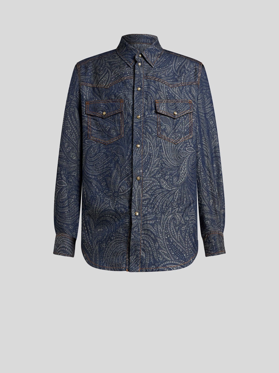 【★完売必至★】ETRO ☆ ジャカード デニム オーバーシャツ ジャカード デニム オーバーシャツ | エトロ