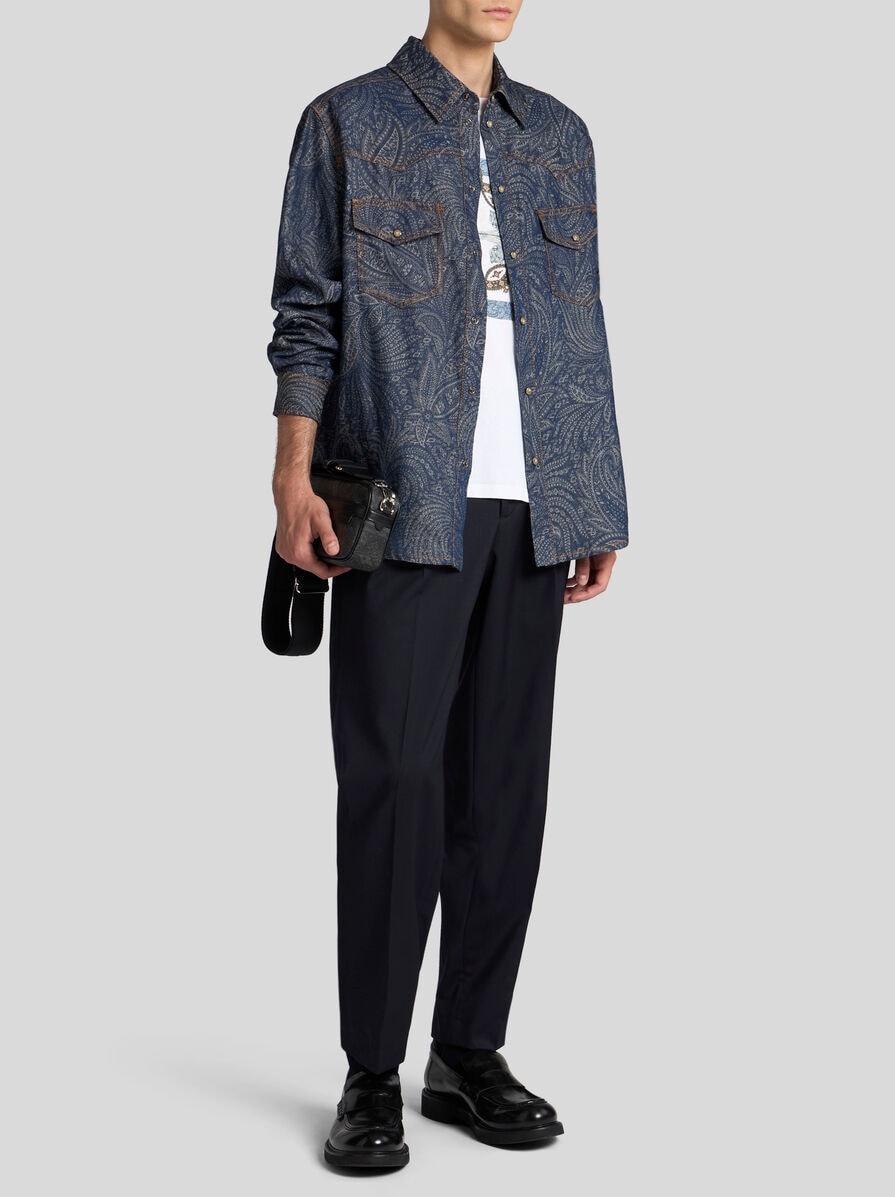 【★完売必至★】ETRO ☆ ジャカード デニム オーバーシャツ ジャカード デニム オーバーシャツ | エトロ