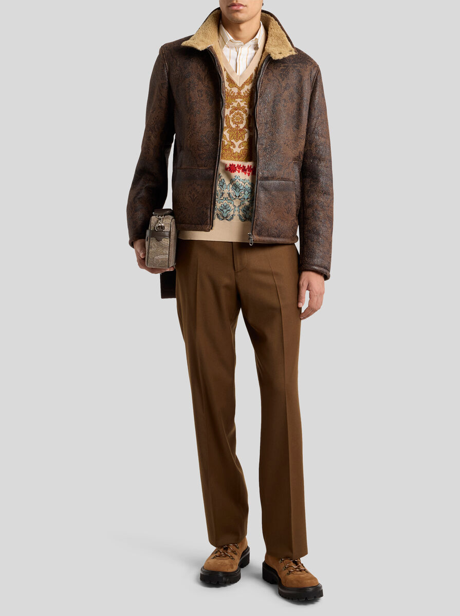 SHEARLING JACKET WITH PRINT | Leather Clothing | ETRO