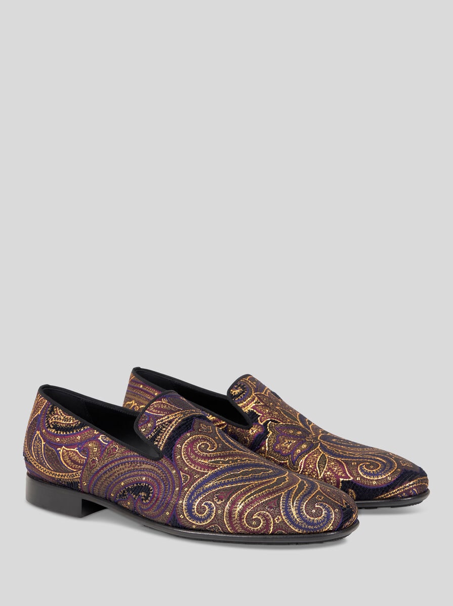 PAISLEY METALLIC JACQUARD LOAFERS | Loafers | ETRO