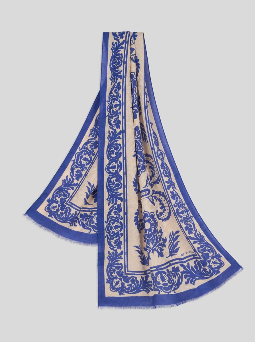 ETRO フローラルプリントシフォンスカーフ WATA0005AQ161 X0885 CHIFFON SCARF WITH FLORAL PRINT | Printed Scarves and Silk
