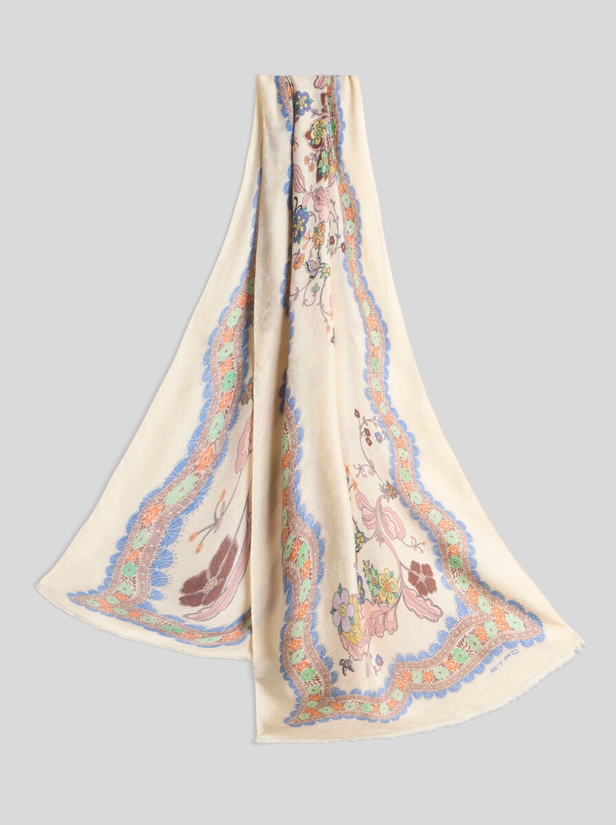 ■Etro(エトロ) エトロフローラル&バタフライ モチーフスカーフ フローラル＆バタフライモチーフ スカーフ | エトロ