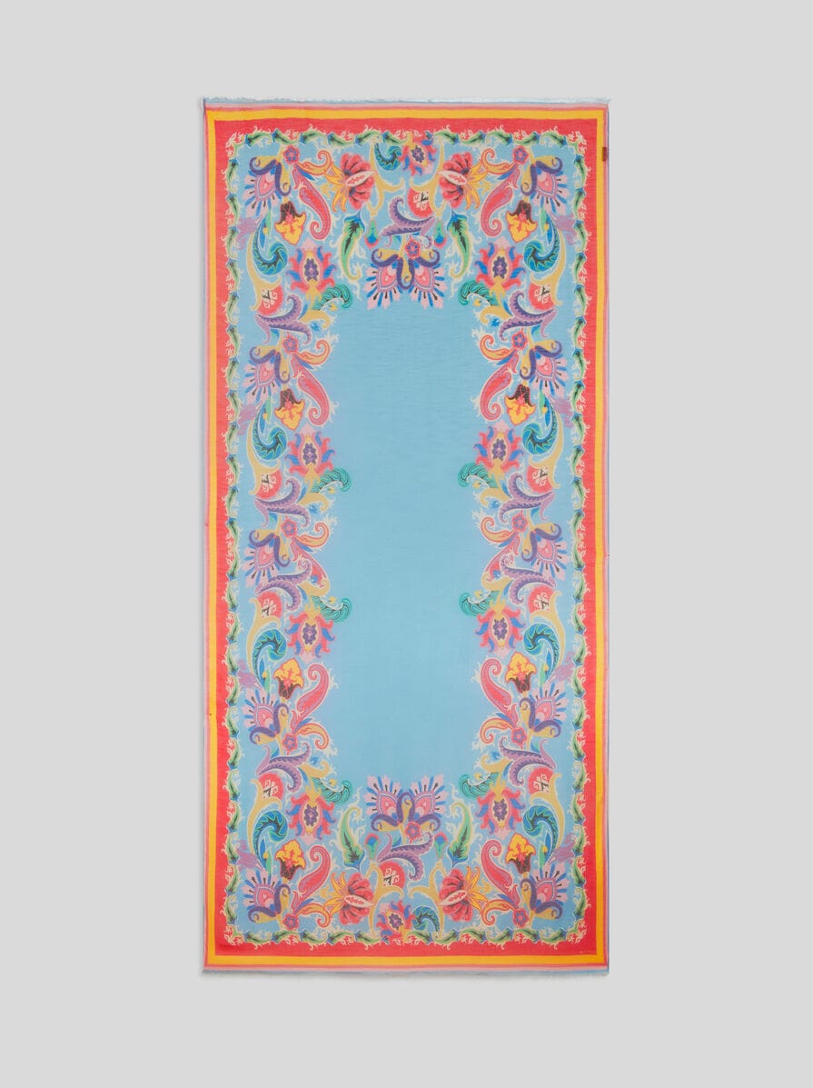 スカーフ ETRO SS24 SCARF WITH PRINT (WAXA0006_AV325X0870) 楽天市場】エトロ ETRO スカーフ カシミア シルク マルチカラー