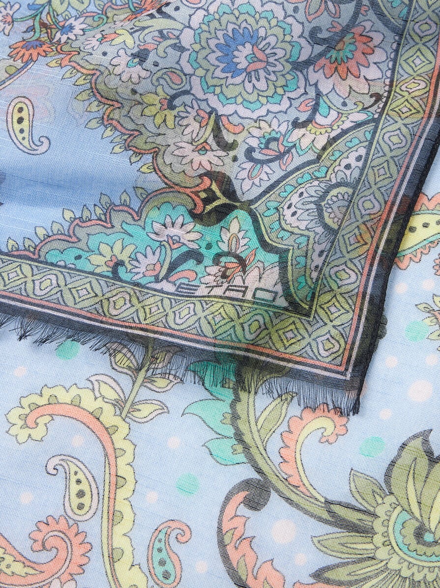 【★完売必至★】ETRO ☆ リーフモチーフシルクブレンドスカーフ リーフモチーフ シルクブレンド スカーフ | エトロ
