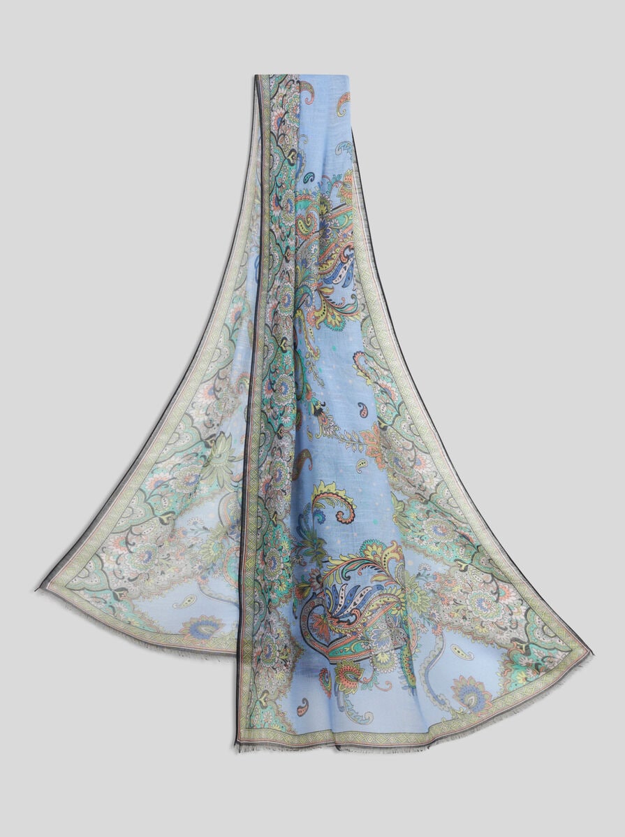 【★完売必至★】ETRO ☆ リーフモチーフシルクブレンドスカーフ リーフモチーフ シルクブレンド スカーフ | エトロ
