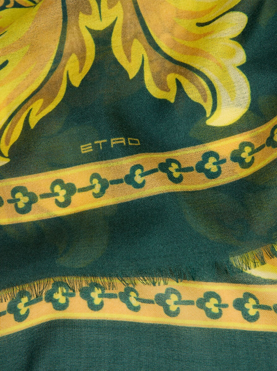 SCARF WITH FLOWER AND BEE MOTIF | Scarves and Silk | ETRO