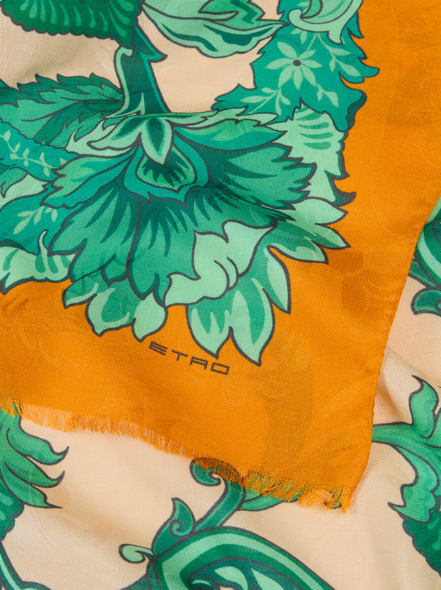 PRINTED MODAL AND COTTON SCARF | Floral Scarves and Silk | ETRO