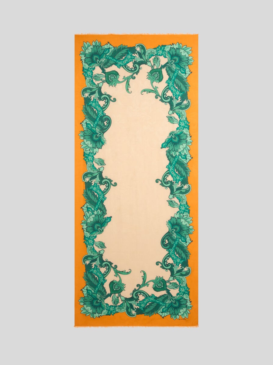 PRINTED MODAL AND COTTON SCARF | Floral Scarves and Silk | ETRO