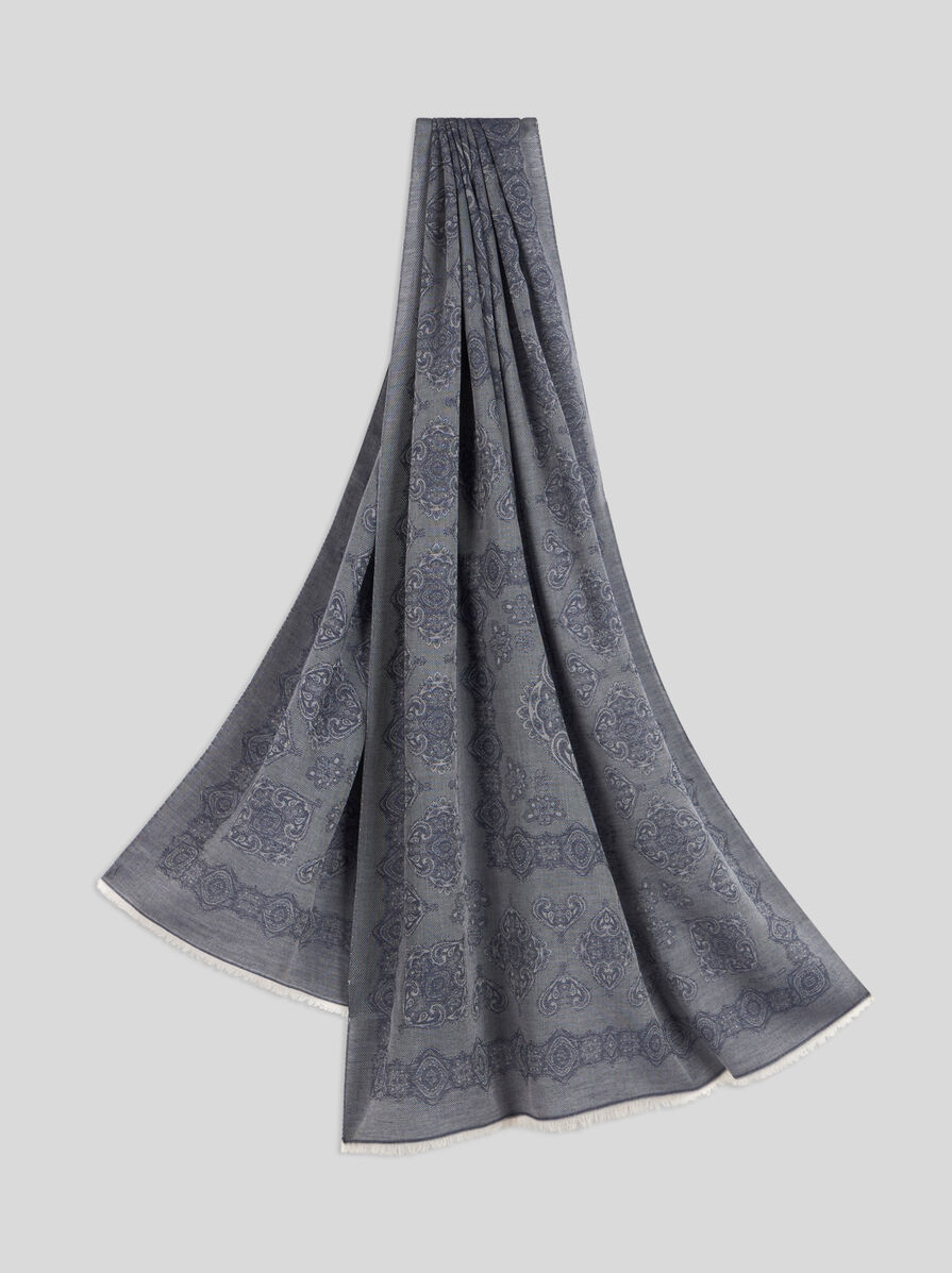 プリント コットン＆カシミア スカーフ | エトロ