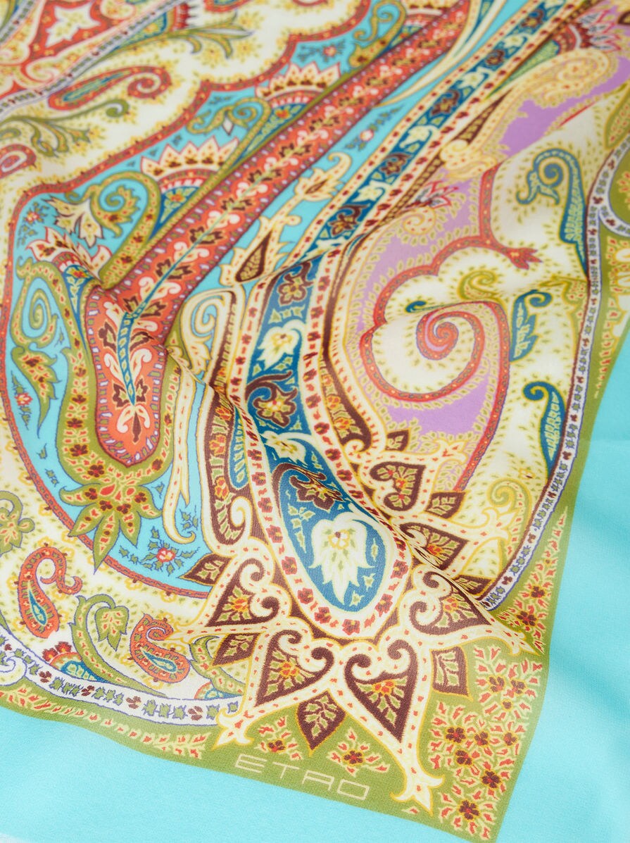 スカーフ Etro Light Blue Silk Shawl With Paisley Print Etro Paisley Print Silk & Cashmere Scarf | Neiman Marcus