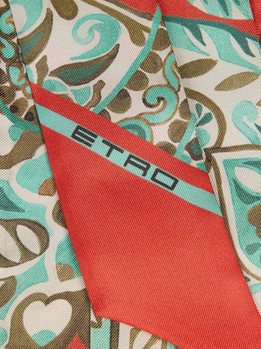 【関税&送料込】Etro Printed Silk Paisleyna Paisley printed silk straight pants in red - Etro | Mytheresa