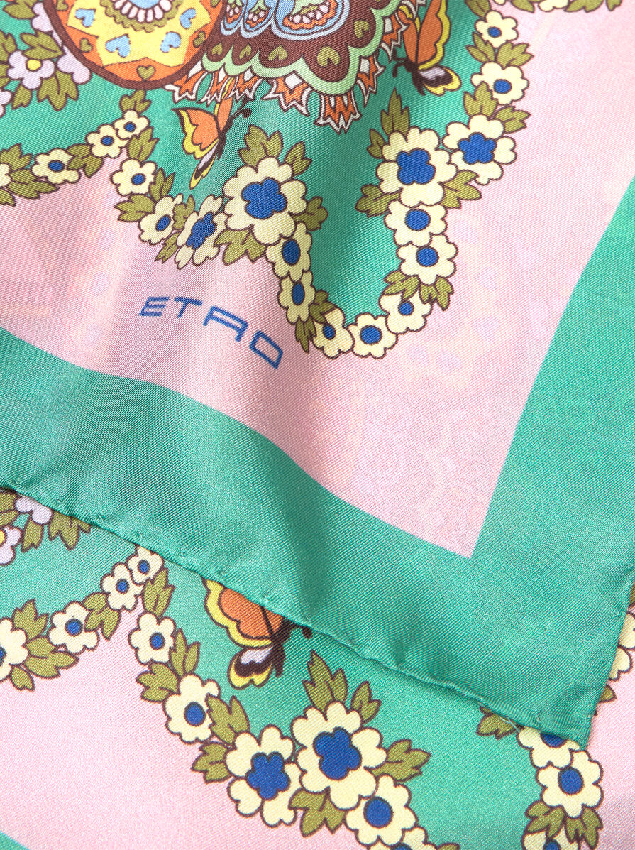 スカーフ ETRO FW25 Etro Scarfs (WAXA0008 AKA96X0874) Multicolored Floral Silk Scarf - ETRO - Russocapri