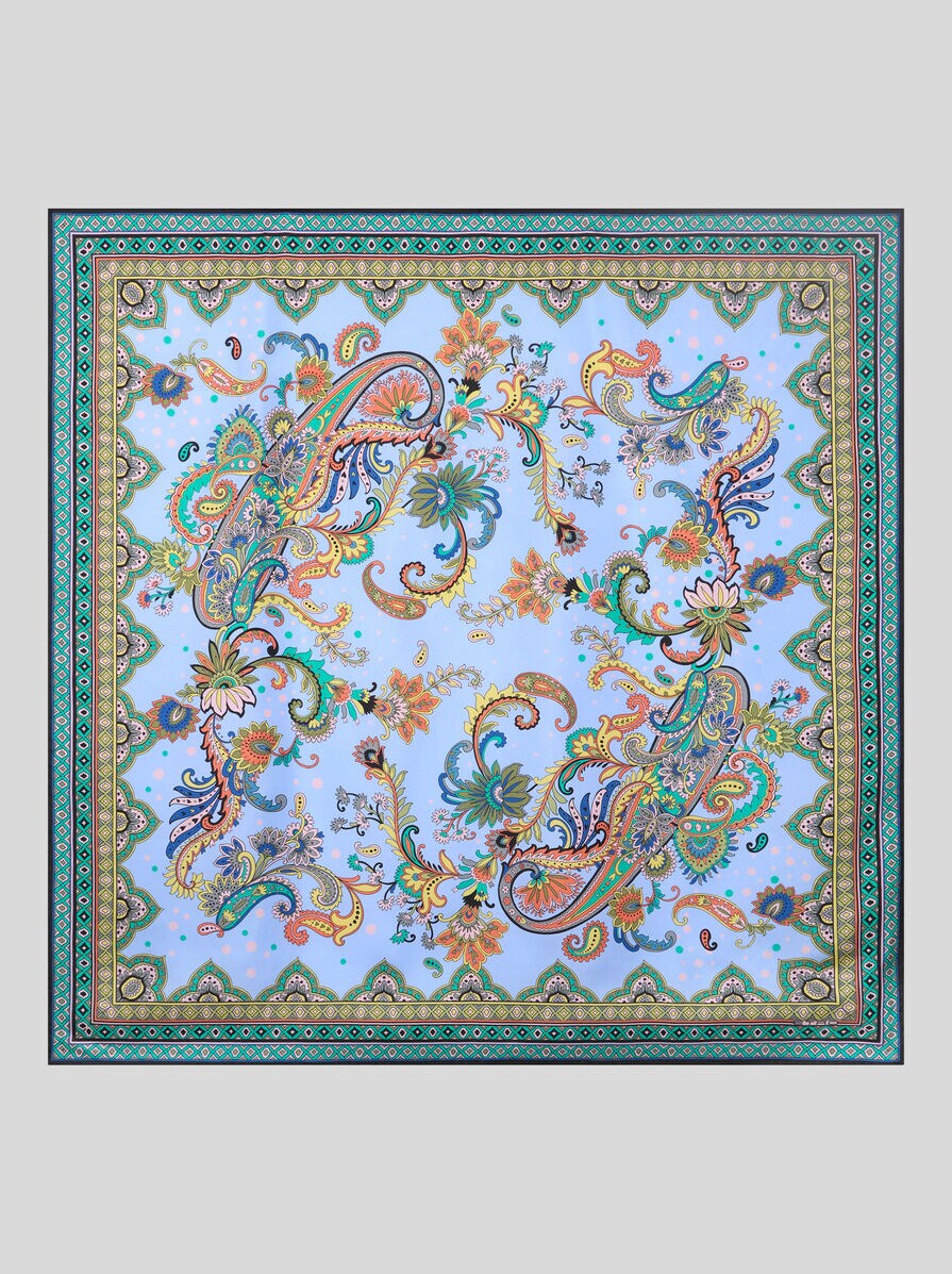 ETRO★リーフモチーフシルク ペイズリーナ スカーフ リーフ ペイズリーモチーフ シルク スカーフ | エトロ