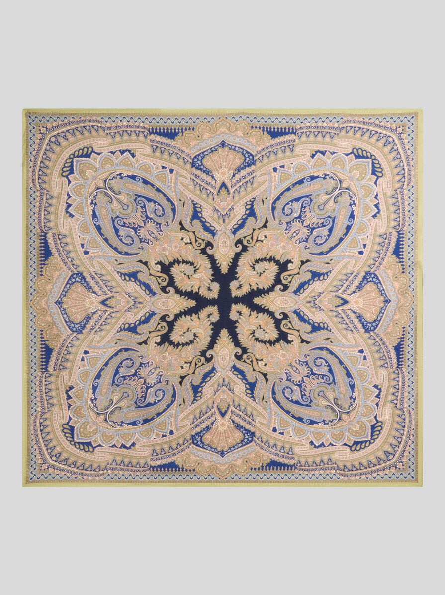 WOOL AND SILK SHAWL WITH PLACED PRINT | Scarves and Silk | ETRO