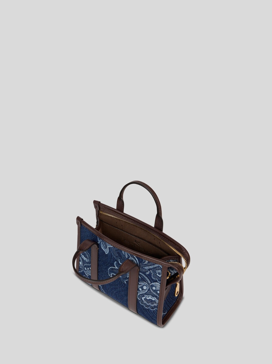 【★完売必至★】ETRO ☆ ミニジャカードデニムボンドバッグ デニムジャカード トップハンドルバッグ ミニ | エトロ
