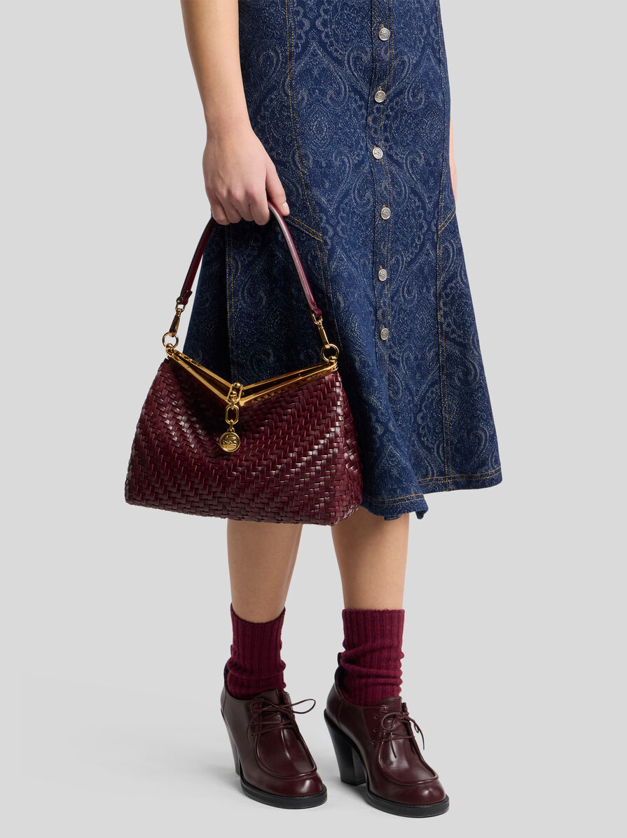 【優雅なフォルム】ETRO ミディアムウーブンレザー ベラバッグ MEDIUM WOVEN LEATHER VELA BAG