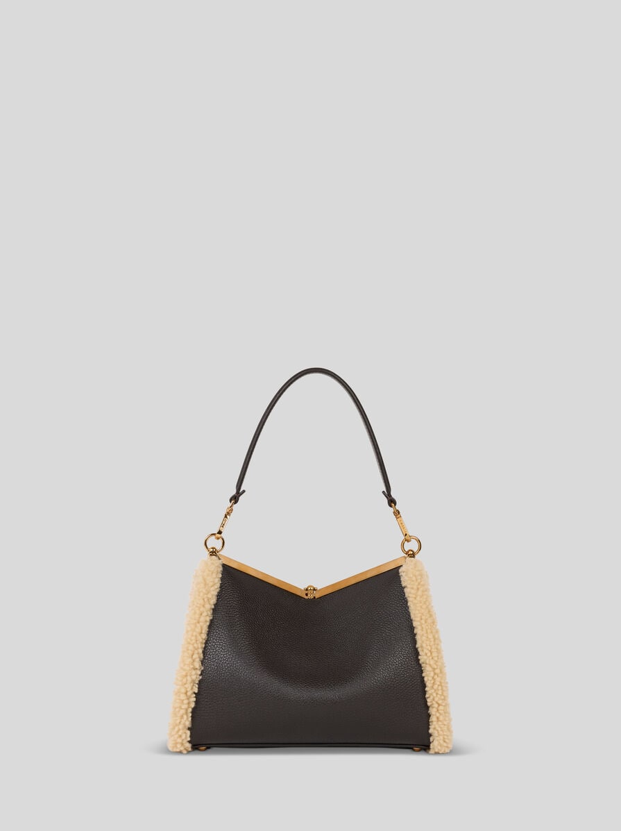 【ETRO】ミディアムブレイドセイルバッグ/関税込 MEDIUM LEATHER VELA BAG WITH SHEARLING DETAILS