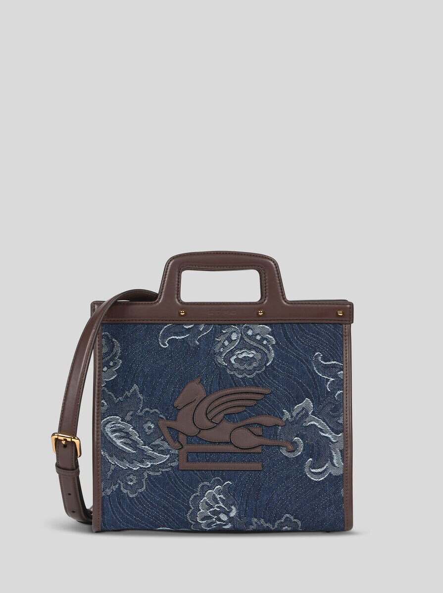 Etro ラブトロッター ミディアム ジャカード デニム ショッパー ETRO】デニムジャカード ラブ トロッターバッグ （ミディアム