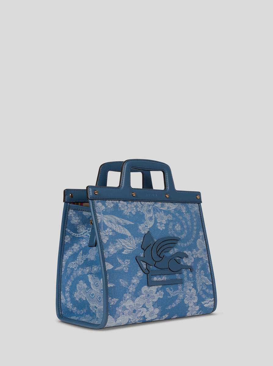 【ETRO】フローラルデニムラブトロッタートートバッグミディアム ETRO フローラルデニム ラブトロッター トートバッグ ミディアム
