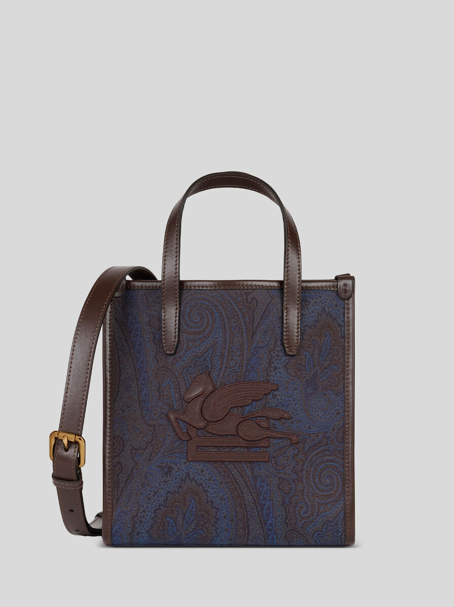 【ETRO】ブルー ペイズリーモチーフ ラブトロッターバッグ ブルー ペイズリーモチーフ ラブトロッターバッグ（ミディアム