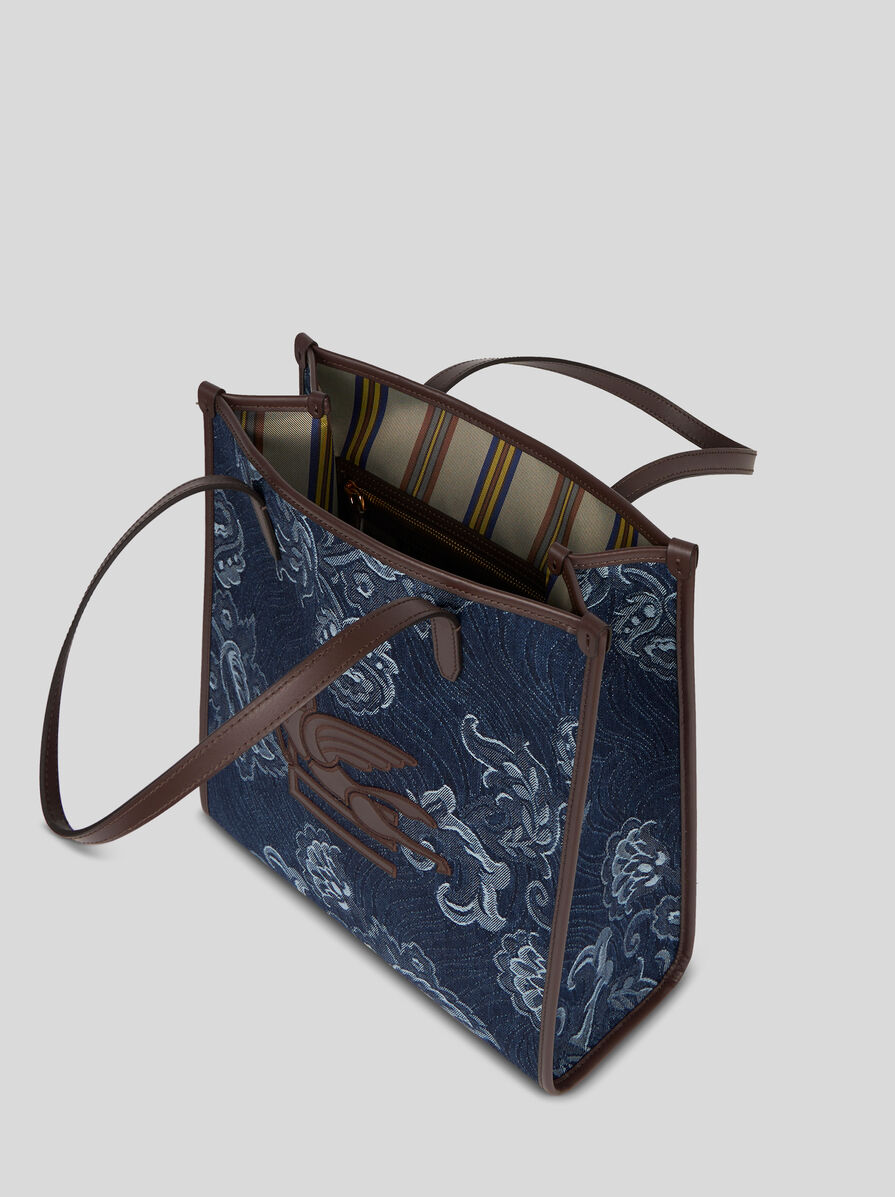 MEDIUM DENIM LOVE TROTTER BAG