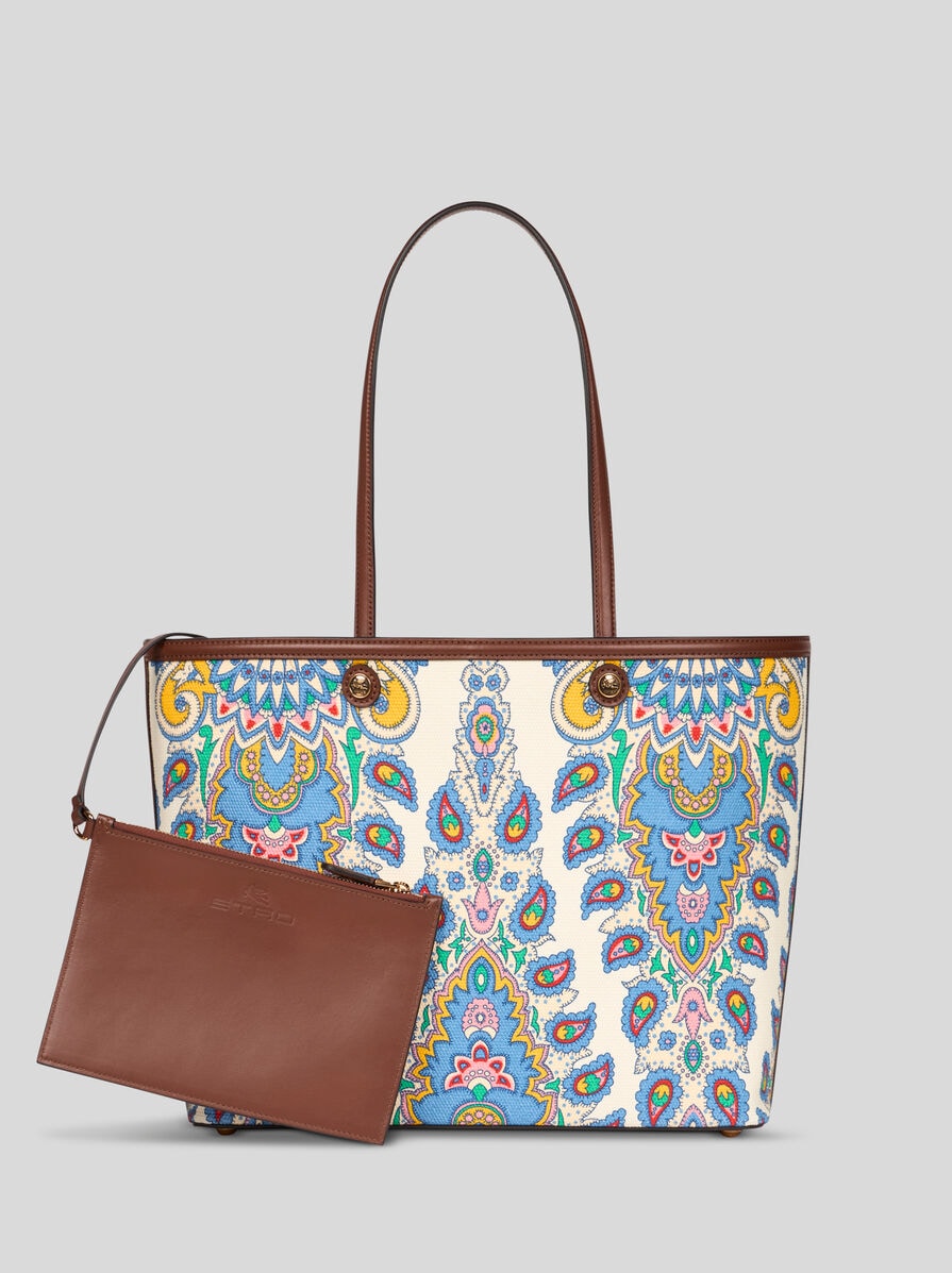 VIP【関税送料無料】希少 Etro Medium ETRO Essential bag ETRO ESSENTIAL MEDIUM PRINTED CANVAS BAG