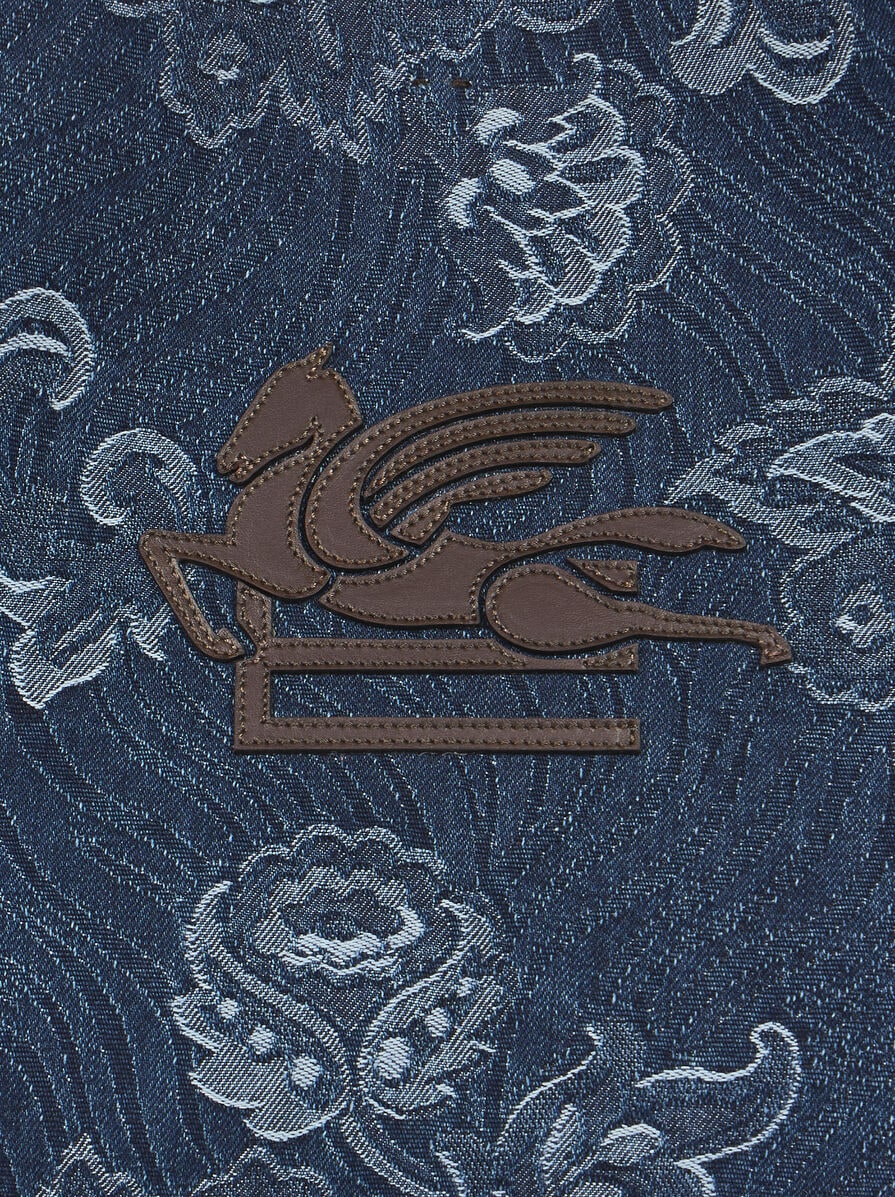 MEDIUM LIBRA TOTE BAG IN JACQUARD DENIM | Etro Libra | ETRO