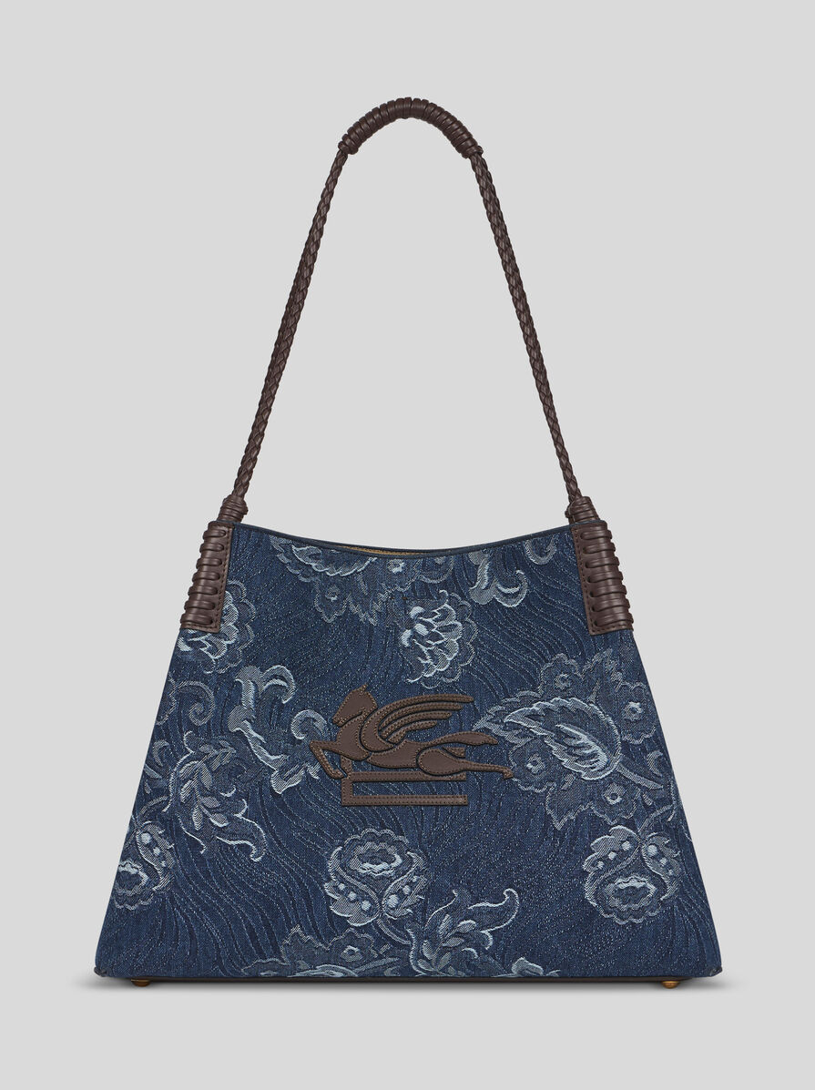 MEDIUM LIBRA TOTE BAG IN JACQUARD DENIM | Etro Libra | ETRO
