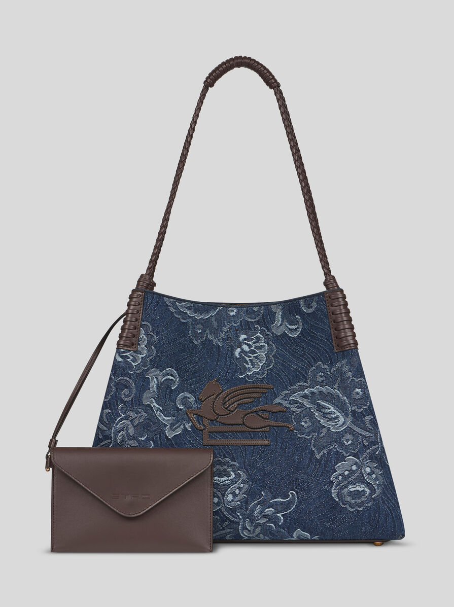 MEDIUM LIBRA TOTE BAG IN JACQUARD DENIM | Etro Libra | ETRO
