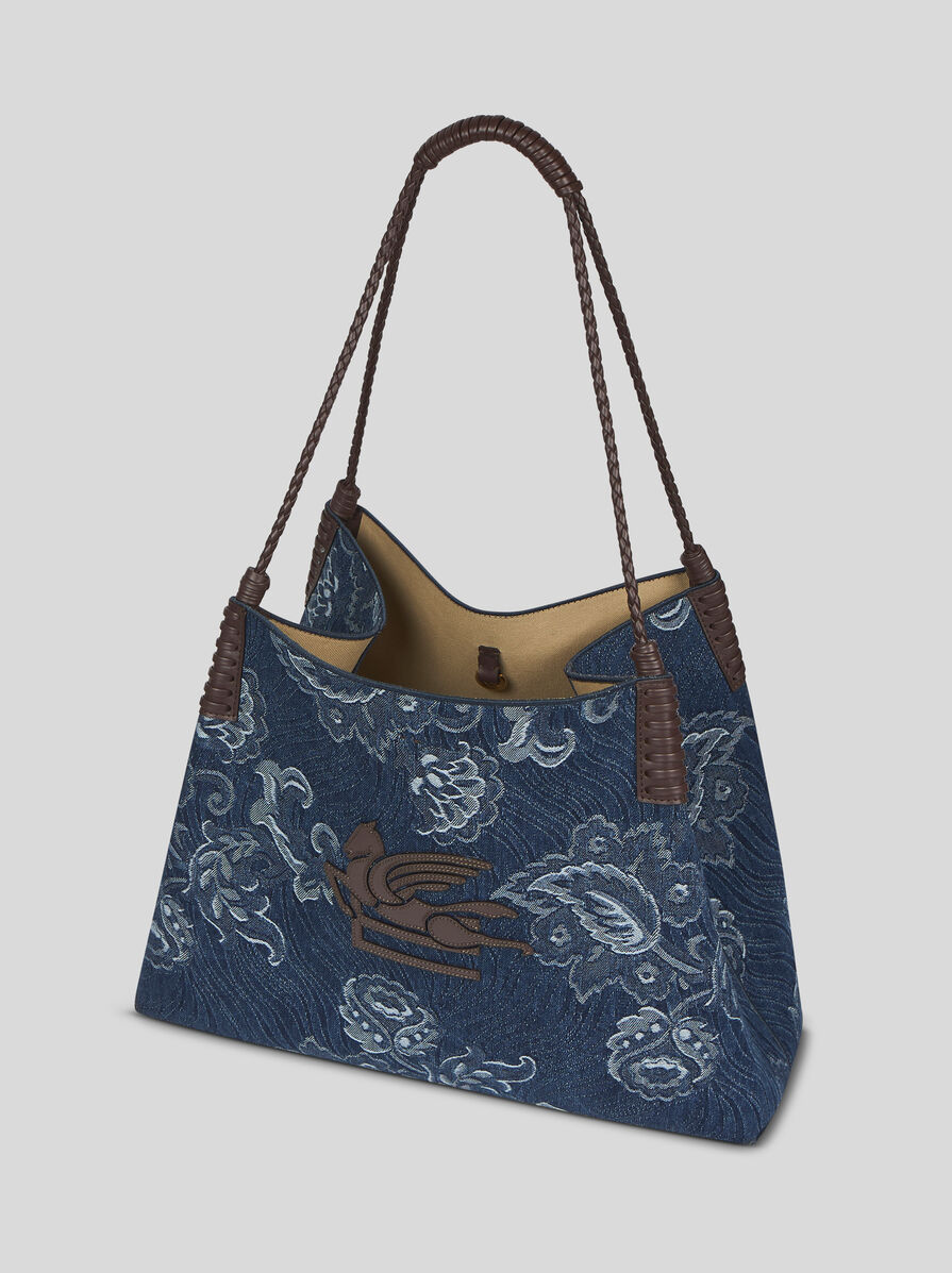 MEDIUM LIBRA TOTE BAG IN JACQUARD DENIM | Etro Libra | ETRO